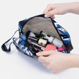 Косметичка на молнии мужская, с ручкой, с принтом Камуфляж, синяя - Simaland фото 4