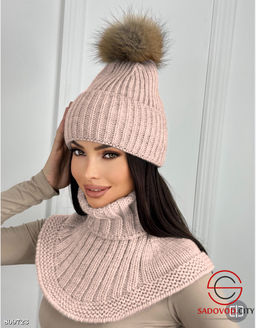 Набор 2в1 зимний комплект с натуральным мехом