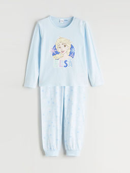 Elsa Bask?l? K?z ?ocuk Pijama Tak?m?