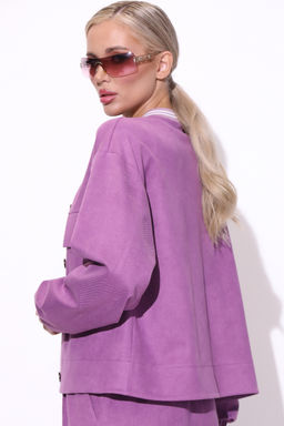 Бомбер (вельвет ежевика) - Эльза фото 5