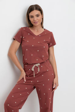 Е 20058/24/шоколадный десерт,сердечки пижама жен