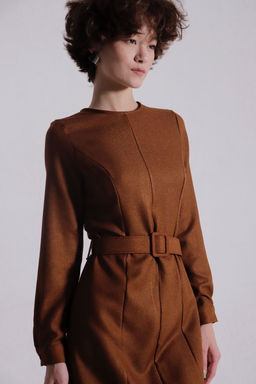 11388 Мини-платье светло-коричневое (остаток: 40, 42, 44, 46) - Martichelli фото 5