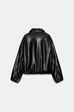 LEATHER EFFECT BOMBER JACKET - Zara фото 6