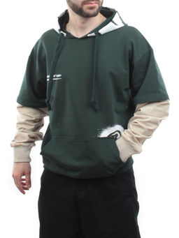 2702 GREEN/BEIGE Толстовка мужская (75% хлопок, 20% полиэстер, 5% спандекс) - Фабричный китай фото 4