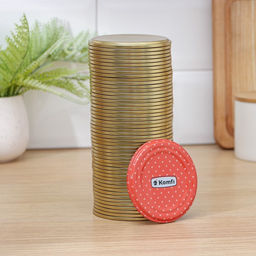 Цена за 50 шт. Крышка для консервирования Komfi, СКО-82 мм, жесть, лак, фасовка 50 шт., золотистая