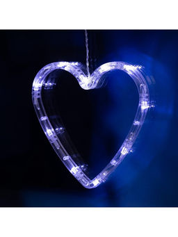 Гирлянда Бахрома 2.4?0.9 м с насадками Сердце, IP20, прозрачная нить, 186 LED, свечение белое, 8 режимов, 220 В - Luazon lighting фото 10