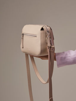 Сумка кожаная через плечо Azaro 3684 бежевый жемчуг