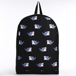 Рюкзак текстильный Акулы, 38х14х27 см, цвет чёрный - Nazamok фото 3