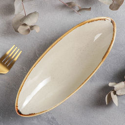 Салатник керамический «Сапфир», 24×9.5×5.5 см, цвет бежевый