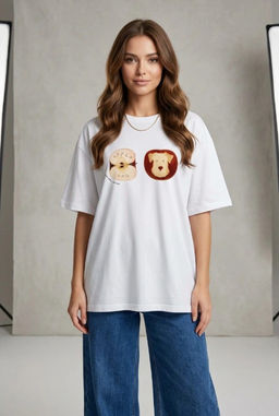 K13596 Футболка OVER SIZE (хлопок) БЕЛЫЙ_04