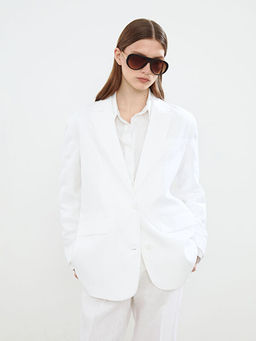 %100 Keten Kad?n Blazer Ceket