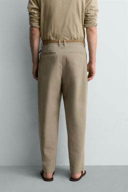 PANTAL?N STRAIGHT FIT PLIEGUES LIMITED EDITION / Khaki claro - Zara фото 3