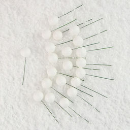 Фигурка для поделок и декора на проволоке «Шар», набор 20 шт., размер 1 шт. — 2×7 см, цвет белый