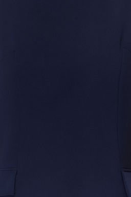 Lacivert Duz Kesim Kolsuz Mini Dokuma Elbise TWOSS24EL00391 - Trendyolmilla фото 4