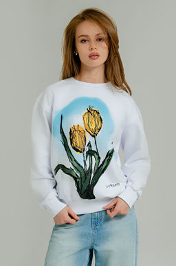 Арт. 15129 Свитшот женский 42-50 (5 шт) Цвет:белый - Калинка фото 2