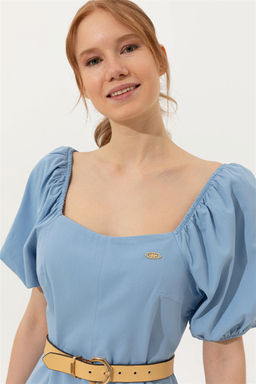 Женское синее тканое платье Неожиданная скидка в корзине - U.s. polo assn фото 2