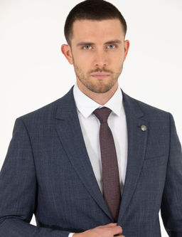 _ndigo Slim Fit Y_n Kar___ml_ Tak_m Elbise