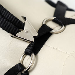 Комплект с мягкой шлейкойи бантиком Клетка, L, поводок 120 x 1,5 см, ОГ 35-50 см, чёрный 96837 - Пижон фото 8