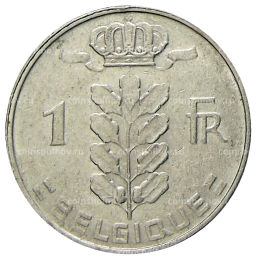 1 франк 1969 года Бельгия  Надпись на французском (BELGIQUE)