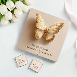 Набор 9 шоколадок "Ты достойна самого лучшего (бабочка)"