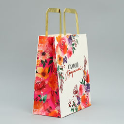 Цена за 2 шт. Пакет подарочный, упаковка, тиснение, Самой прекрасной, ML 23?27?11.5 см