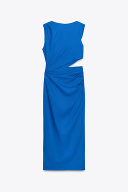 CUT-OUT MIDI DRESS WITH LINEN - Zara фото 12
