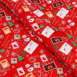 Цена за 10 шт. Бумага упаковочная новогодняя глянцевая Рождественские подарки, двусторонняя, 70?100 см
