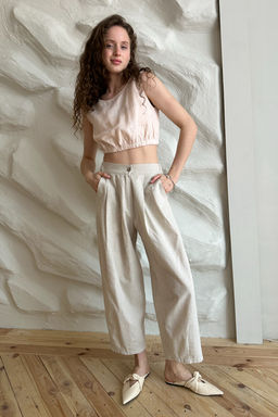 Топ лён PUFF095/01/Крем-брюле - YPSILON фото 4