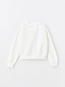 Bisiklet Yaka Bask?l? Uzun Kollu K?z ?ocuk Sweatshirt - Waikiki фото 3