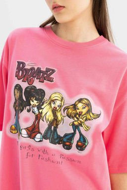 Мини-платье-футболка Cool Bratz из чесаного хлопка с короткими рукавами - Defacto фото 5
