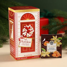 Чай в пакетиках Счастье, вкус: ваниль и карамель, 45 г ( 25 шт. х 1,8 г).