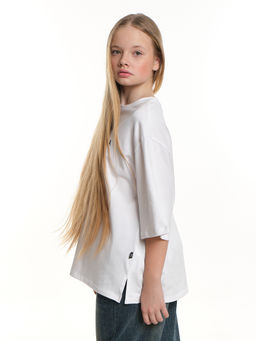 Футболка оверсайз с принтом 22-7453 белый - Mini maxi фото 2