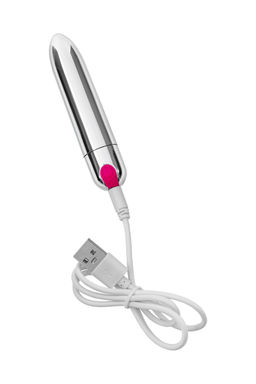 Вибропуля A-Toys by TOYFA LITING, 10 режимов вибрации, АБС-пластик, серебристый, 9,5 см