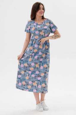 Платье женское из кулирки Миранда астра макси - Амадэль фото 4