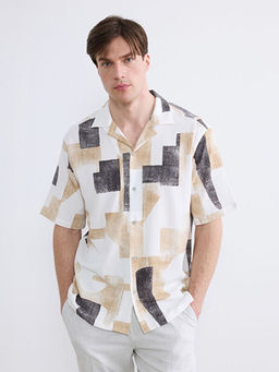 Regular Fit Resort Yaka Desenli Erkek G?mlek