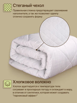 Одеяло Хлопок&Хлопок всесезонное Евро