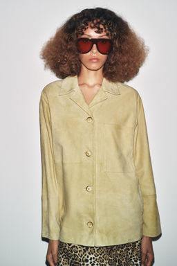 LIMITED EDITION SUEDE LEATHER POCKET SHIRT - Zara фото 20