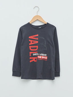 Bisiklet Yaka Star Wars Bask?l? Uzun Kollu Erkek ?ocuk Sweatshirt