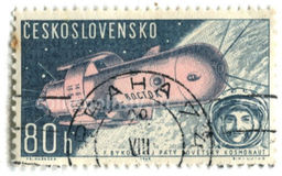Марка Космический корабль Восток-5  Быковский 1965 год Чехословакия
