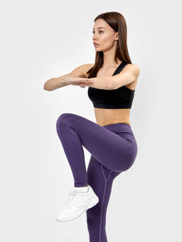 Легинсы женские спортивные с высокой талией в фиолетовом цвете слива 342288 - Mark formelle фото 5