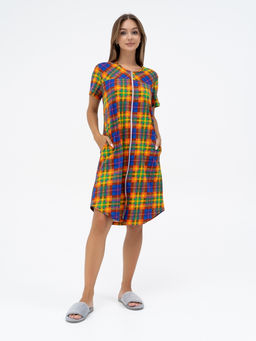 Халат хлопок 100%,сине-желтый - Binita фото 2