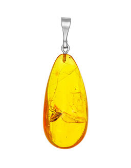 Элегантный кулон из янтаря с инклюзом