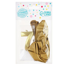 Свеча для торта, цифра 7 + воздушные шары, 5 шт, золото - Страна карнавалия фото 4