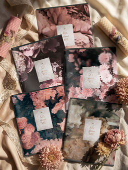 Тетрадь 48 л. А5 лин. скреп. офс. LOREX FLORAL DECORATION мел. карт. запечатка форзаца, soft touch, выб.УФ-лак