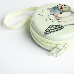 Футляр для монет, наушников «Хомячок», на молнии, белый