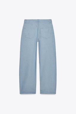 ZW COLLECTION TAPERED MID-WAIST JEANS - Zara фото 6