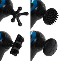 Массажёр для тела Windigo LEM-11, перкуссионный, 25 Вт, 12 насадок, 5 режимов, чёрный