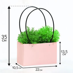 Цена за 10 шт. Сумка для цветов розовая влагостойкая, 22×10.5×13.5 см