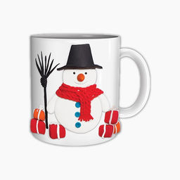 Декор кружки полимерной глиной «Новый год! Весёлый снеговик», набор для творчества