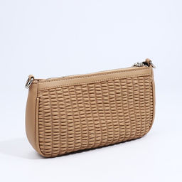 Сумка-багет на молнии, длинный ремень, цвет бежевый - Simaland фото 4